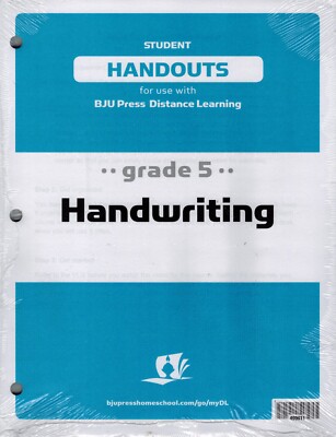 BJU Press Handwriting 5 Student Handouts Distance Learning