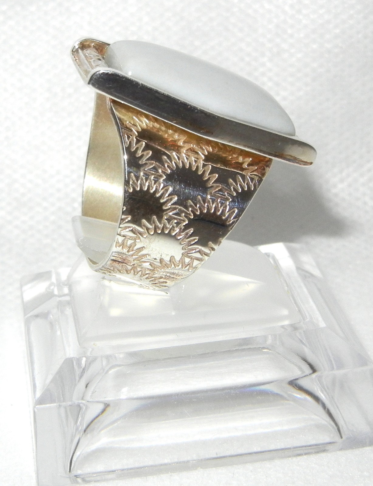 DTR Jay King Mine Finds Ring Blue Agate 925 Sterling Silver Ornate SZ 8