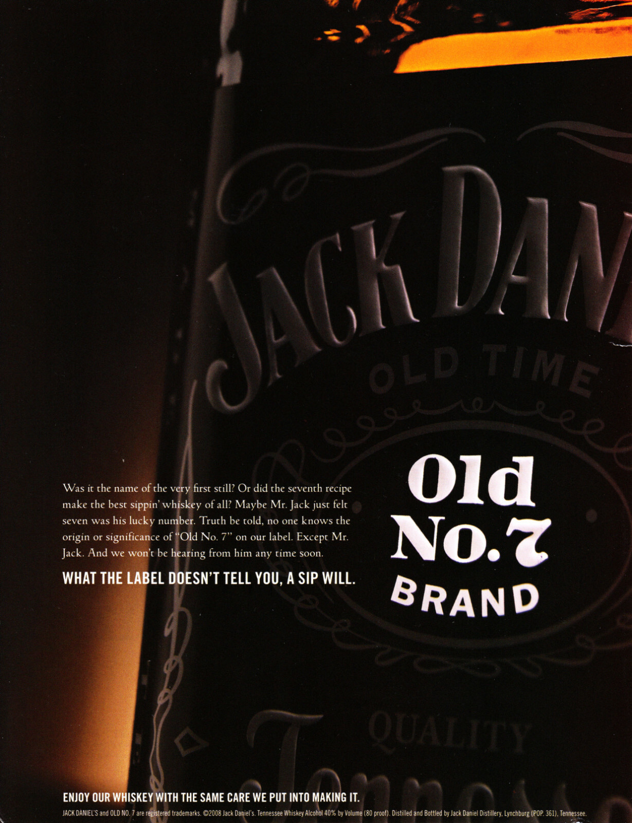 JACK DANIEL'S WHISKEY AD #71 RARE 2008 JACK DANIEL'S WHISKEY AD #71 RARE 2008