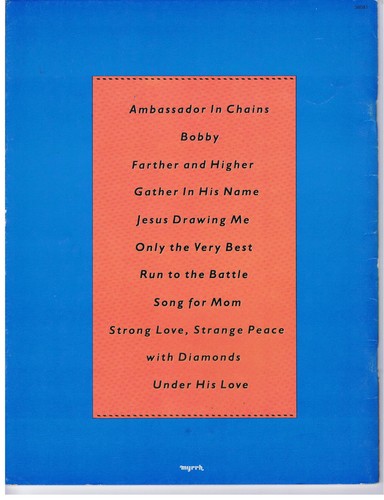 Steve Camp Only the Very Best Songbook Christian Music 1984