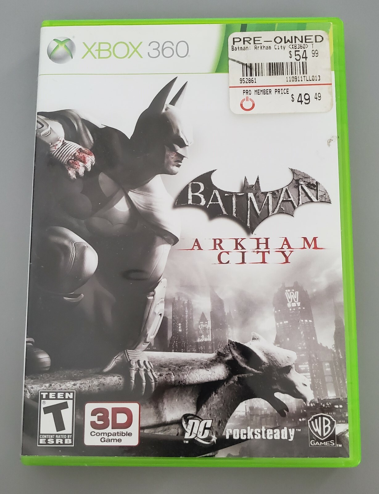 COMPLETE batman arkham city xbox 360 - game disc, case