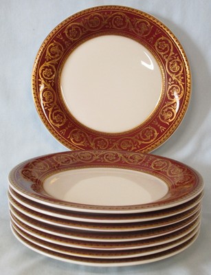 Castleton Flamenco Red Gold Bread Plate set of 8