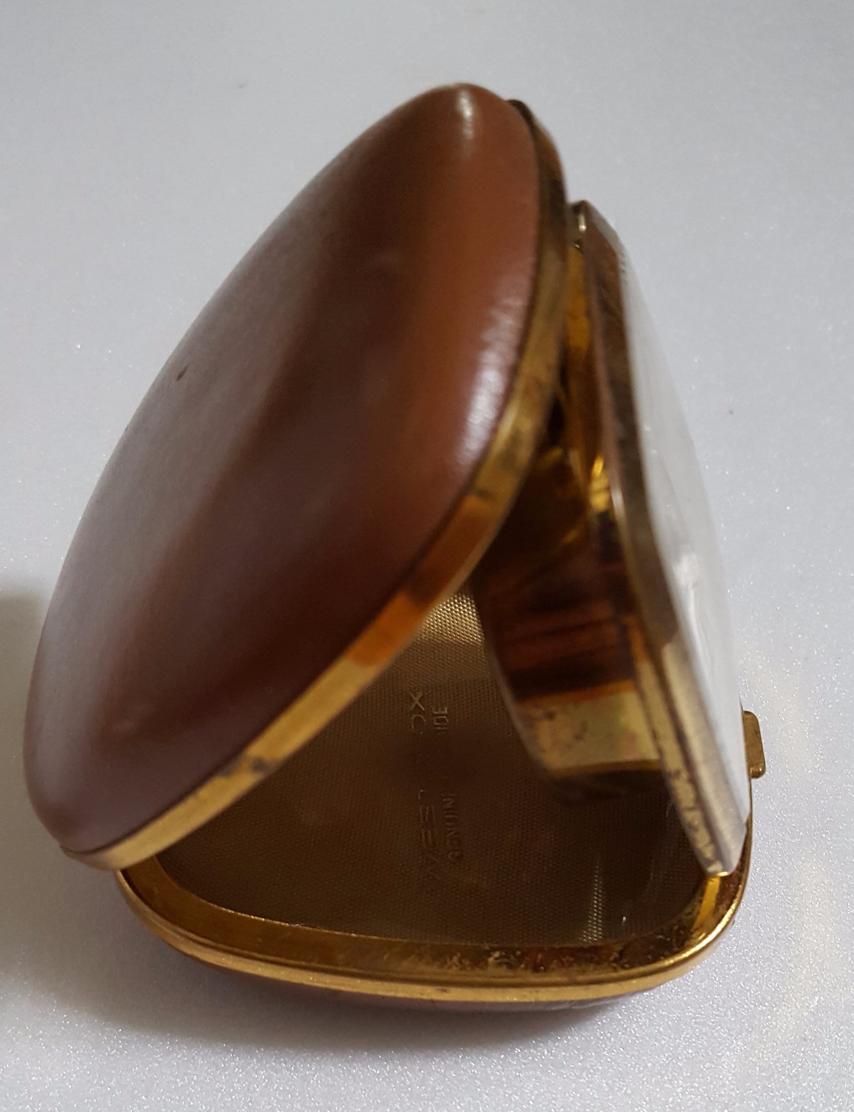 Vintage Travel Clock Westclox Wind up Made in Germany Cowhide Case Approx 3 x 3