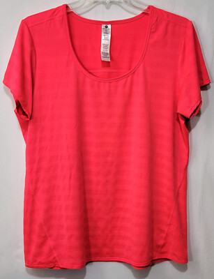 Active Life Women's 1/4 Sleeve Vented Activewear Yoga Top Guava Pink Size XXL