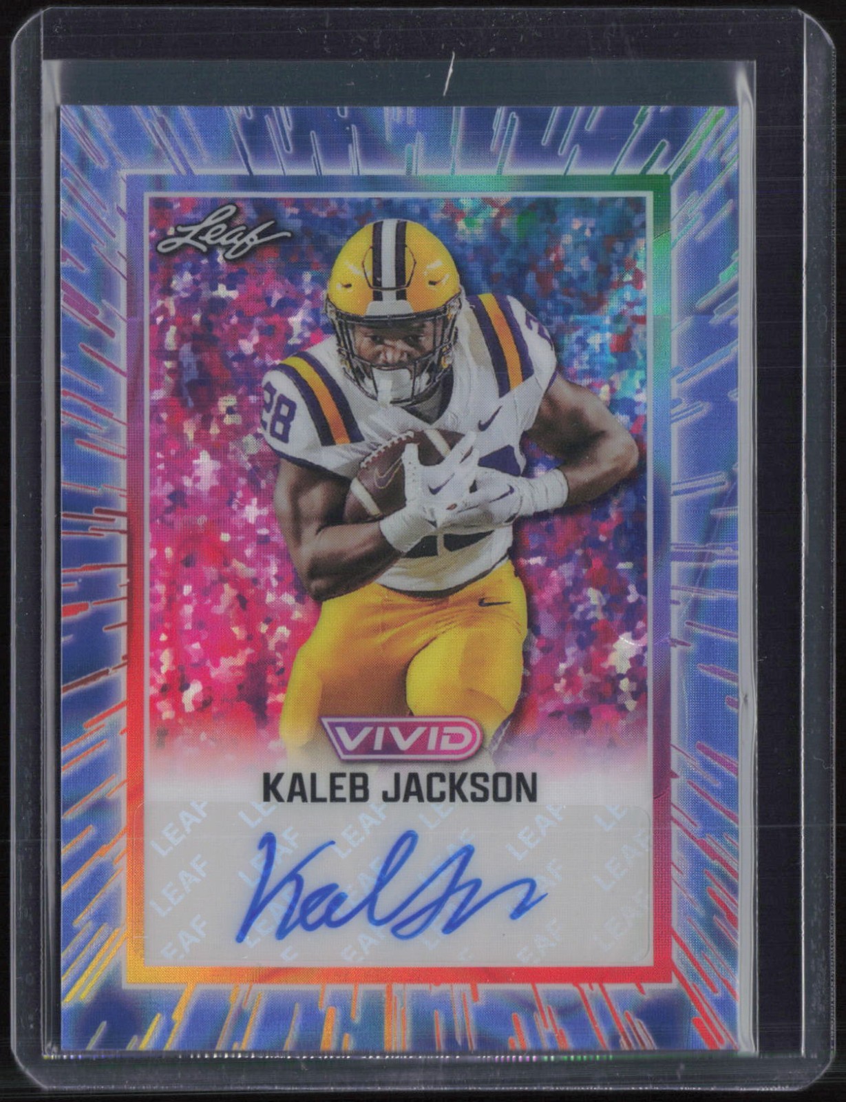 2025 Leaf Vivid Lava Blue Kaleb Jackson 4/6 Auto Autograph