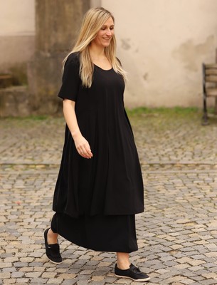 ELLI ELLI - LAGENLOOK TUNIKA KLEID GR 44 46 48 50 52 54 - SCHWARZ