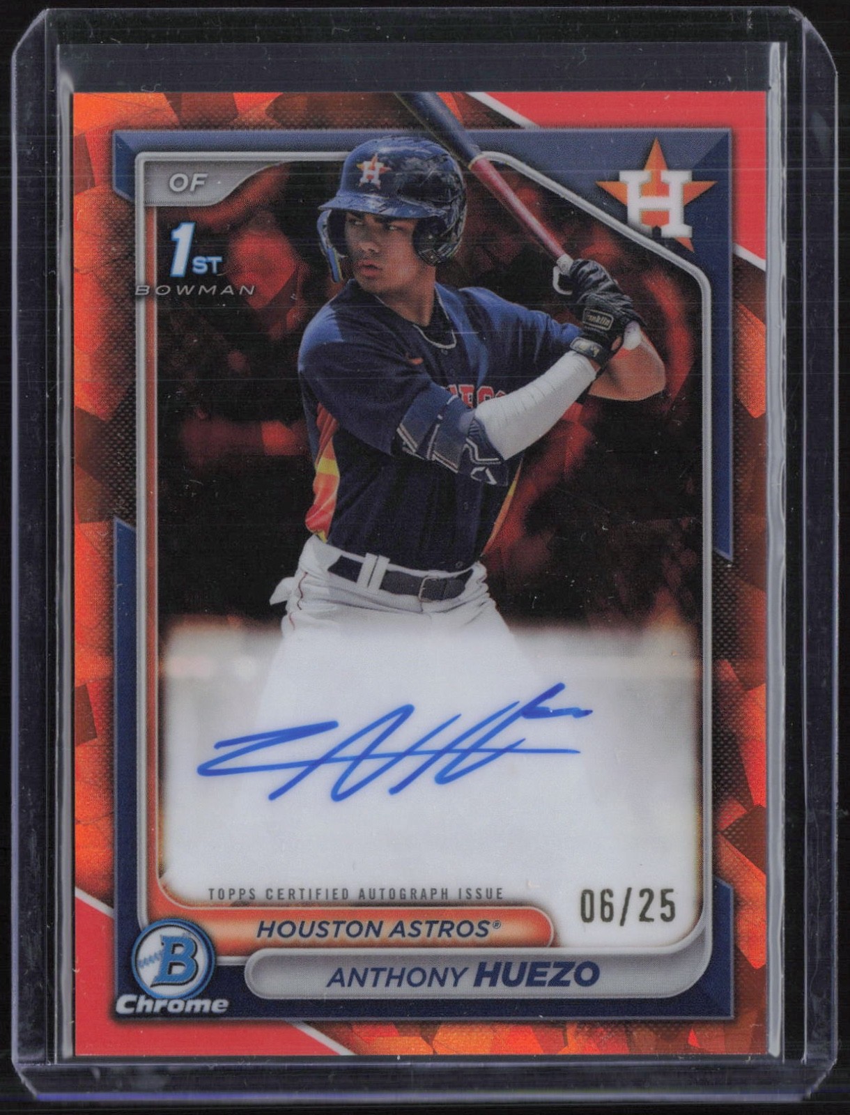 2024 Bowman Chrome Sapphire 1st Orange Anthony Huezo 6/25 Auto RC Rookie