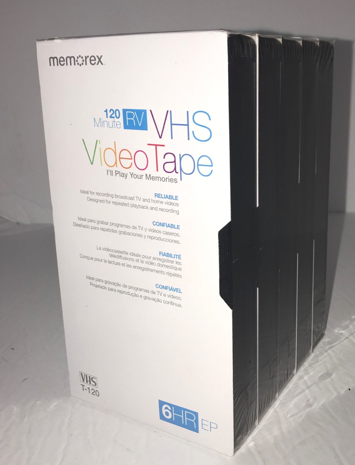 MemorexT-120RV 6HR 5-PACK VHS Video Tapes Blank New Factory Sealed
