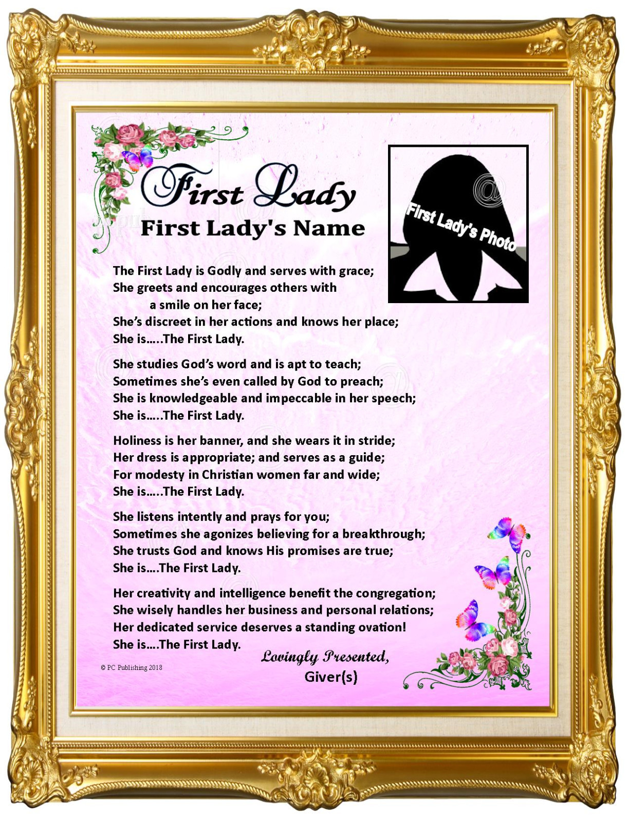 pastor-s-wife-first-lady-personalized-photo-name-poem-gift-thanks-appreciation-ebay