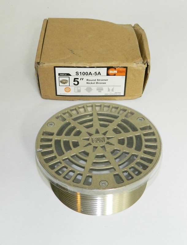 Sun Drainage 5 Nickel Bronze Round Adjustable Strainer Floor