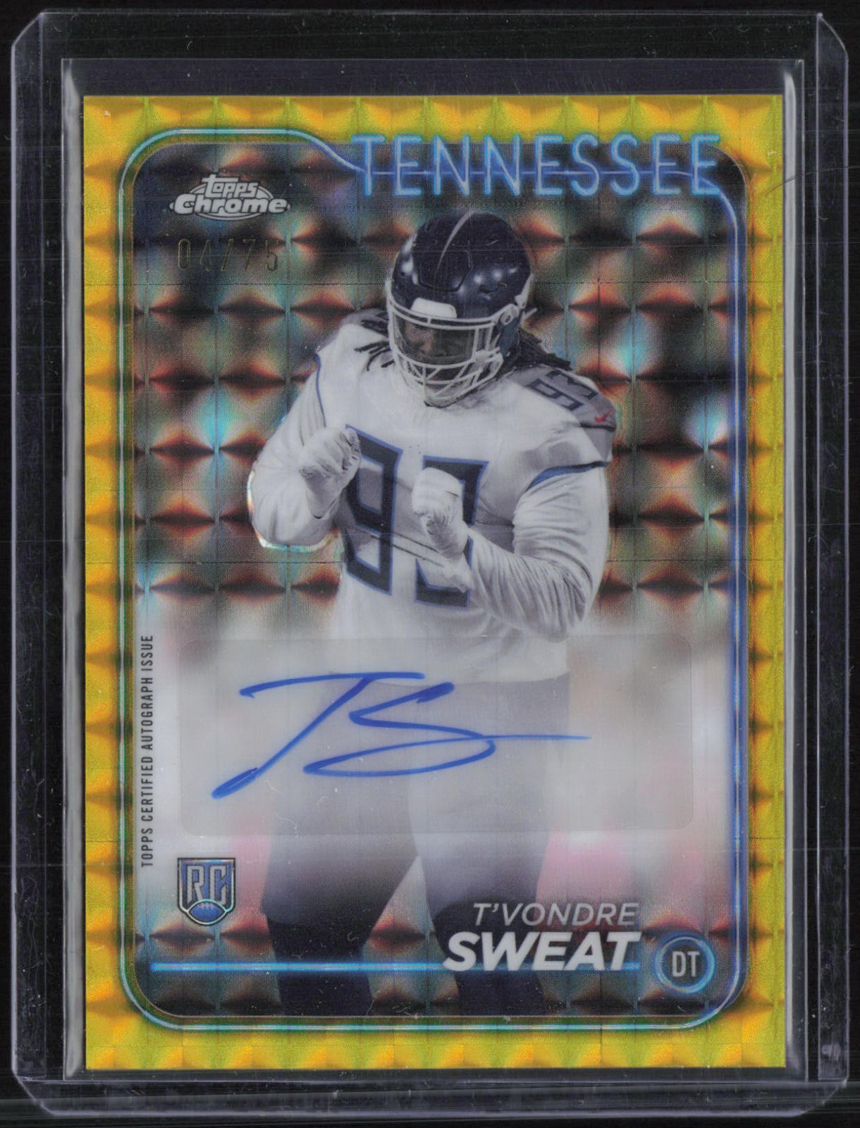 2024 Topps Chrome Geometric Refractor Variation T'Vondre Sweat 4/75 Auto RC