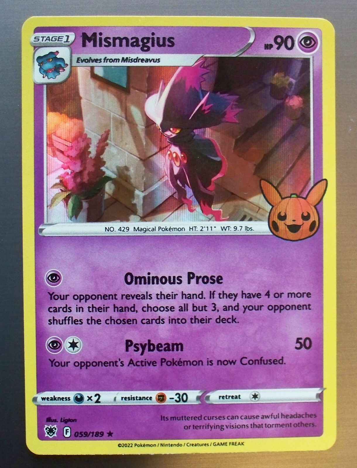 ★新品・未開封・送料込★gyaromi oid Ver.K Halloween 2022 Pokemon Trick or Trade Halloween 059/189 Mismagius Holo