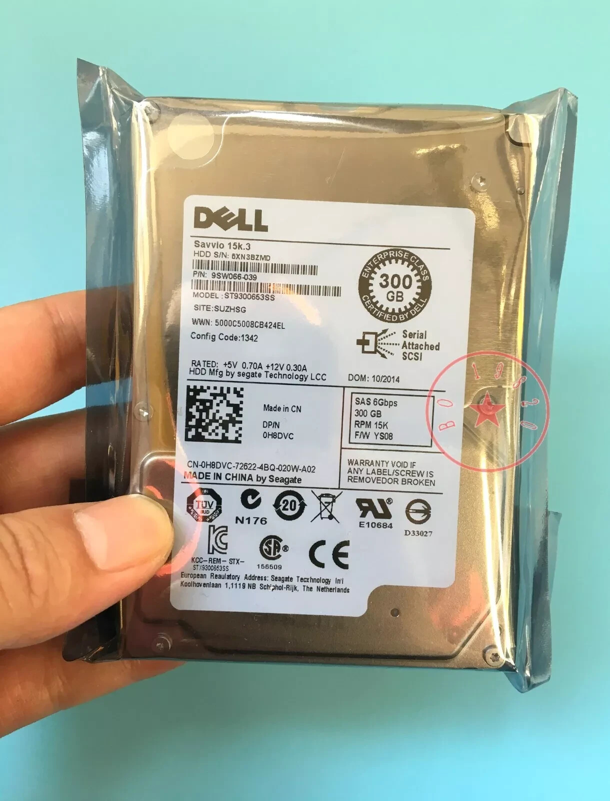 PCパーツ DELL 300 GB,Internal,15000 RPM,2.5" 0H8DVC (ST9300653SS) Hard Drive NEW DELL 0H8DVC H8DVC ST9300653SS 300GB 15K 2.5