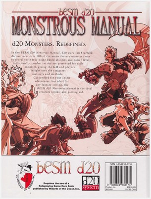 BESM d20 Monstrous Manual: D&D Dungeons Dragons Anime Monster Manual - Hardcover