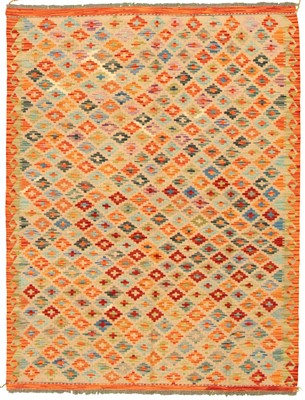 Vintage Kilim Rug 4'10'' x 6'3'' Traditional Wool Hand Woven Flat Weave Carpet