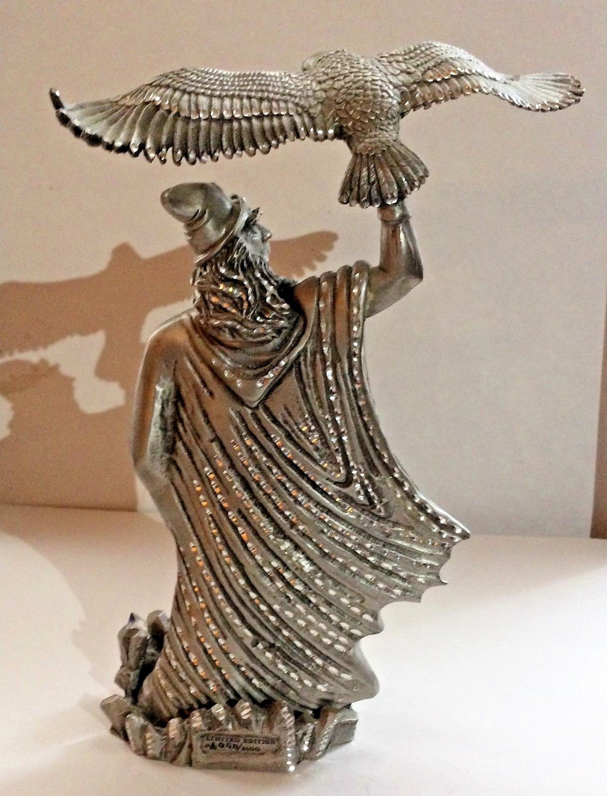 Merlin w/Eagle Masterworks Pewter Sculpture 1990 Limited Edition #1068/3500