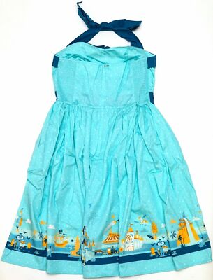 Pre-owned Disney Parks Dress Shop Aqua Blue Magic Kingdom Attractions Women's Dress 3x