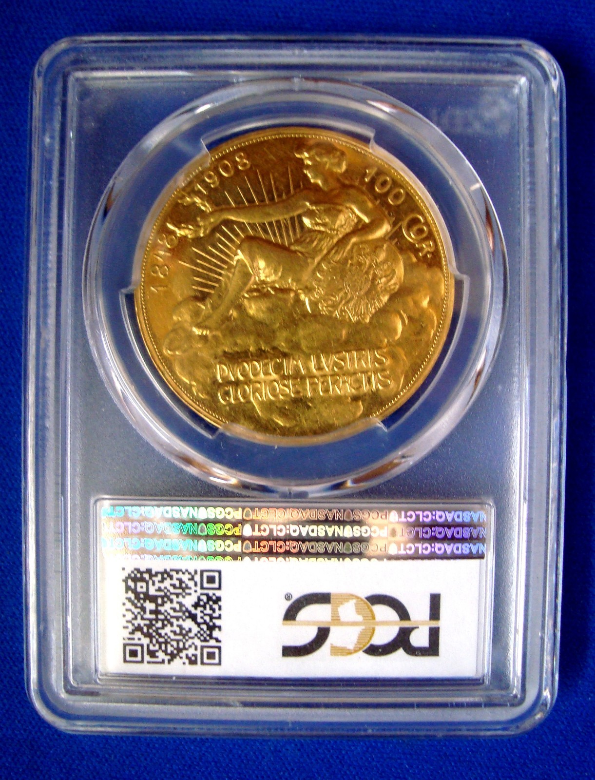 RARE AUSTRIA 100 Corona 1908 GOLD COIN PCGS AU55 LADY IN CLOUDS