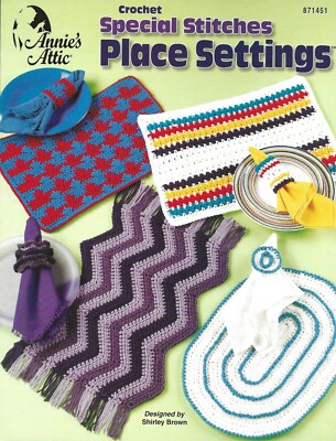 Special Stitches Place Settings Crochet Ripple Zig-Zag Tulip Squares Spikes Ring