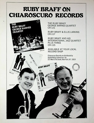 1974 Ruby Braff George Barnes Quartet Chiaroscuro Records -Vintage Advertisement