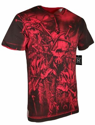 Xtreme Couture Affliction Men's T-Shirt HEADHUNTER Red Tattoo Biker S-5XL