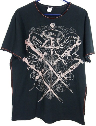 VINTAGE BC Ethic La Rocka London Men Shirt LARGE Hot Rod Rumble