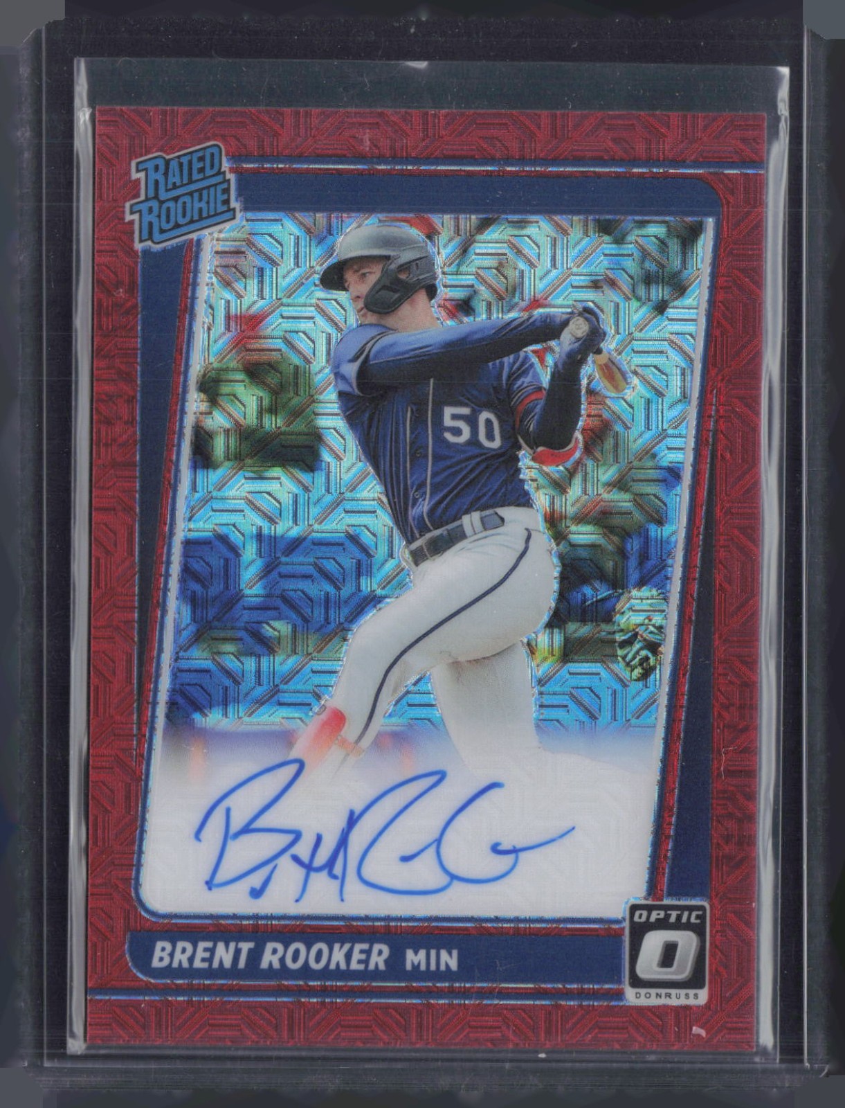 2021 Panini Donruss Optic Red Mojo Brent Rooker 87/99 Auto RC Rookie