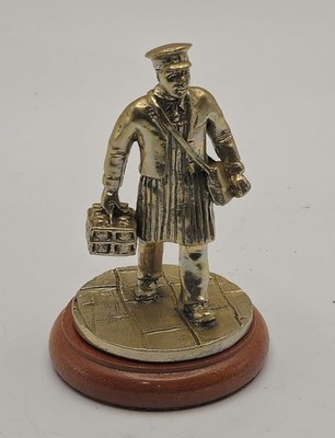 ​English Miniatures FINE ART SCULPTURE - Walking Milkman Figurine with Crate 