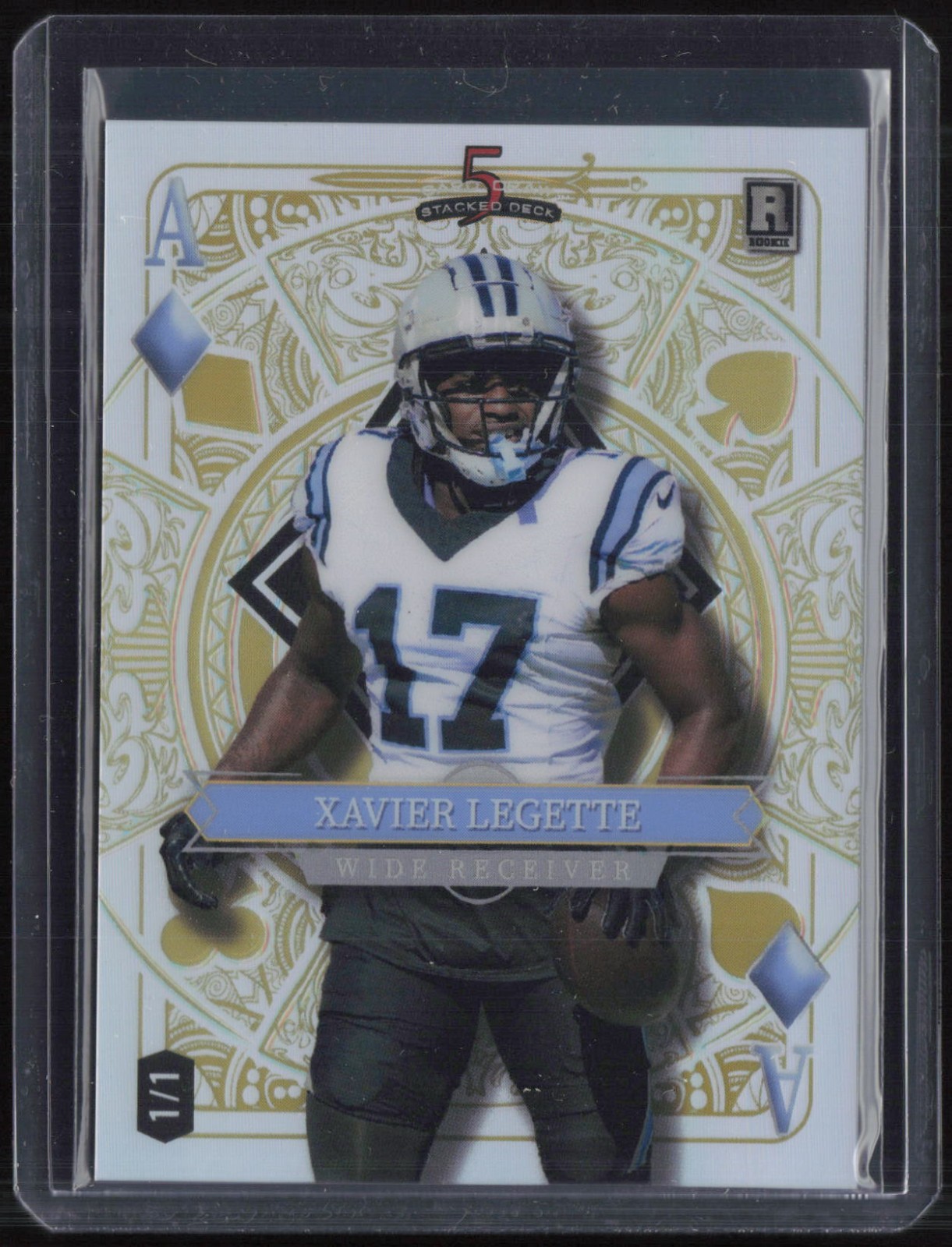 2024 Wild Card 5 Card Draw Stacked Deck Xavier Legette 1/1 RC Rookie