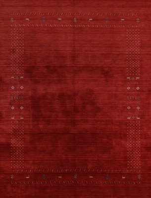 Unique Vibrant Rug Red Handmade Wool Gabbeh Living Room Carpet 8x10 ft.