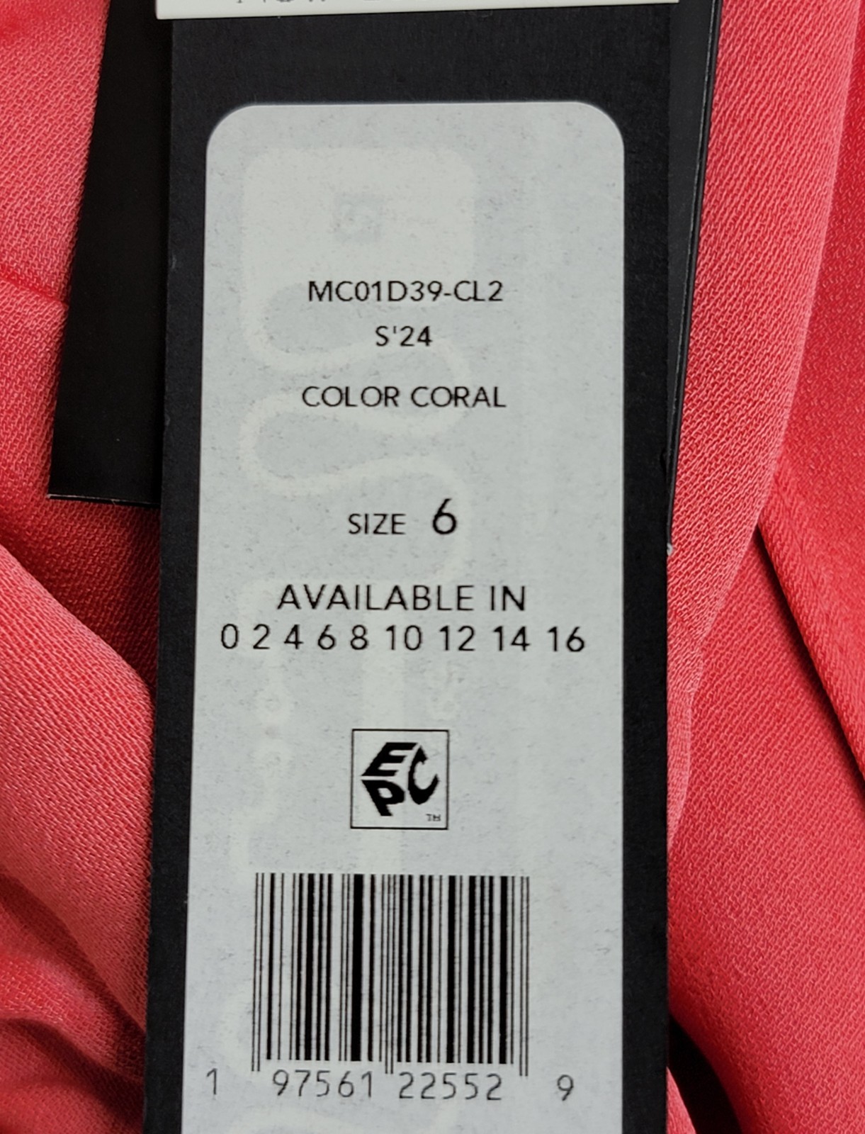 BCBGMAXAZRIA Asymmetric Neck Long Dress Women's 6 Coral Side Zip w/ Button - Picture 13 of 13