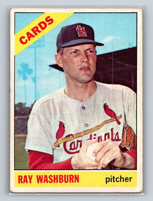1966 Topps Ray Washburn St. Louis Cardinals Card #399 *Poor Creasing*