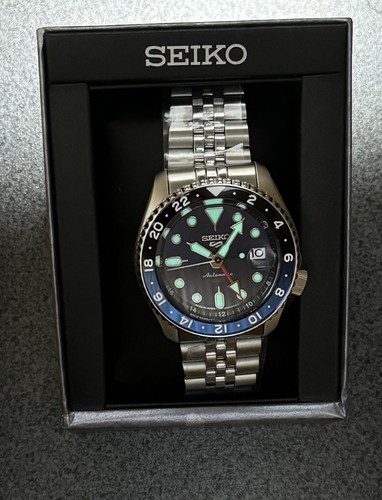 Pre-owned Seiko 5 Sports Skx Series Automatic Gmt Blue Dial Watch Ssk003 / Tag Japan