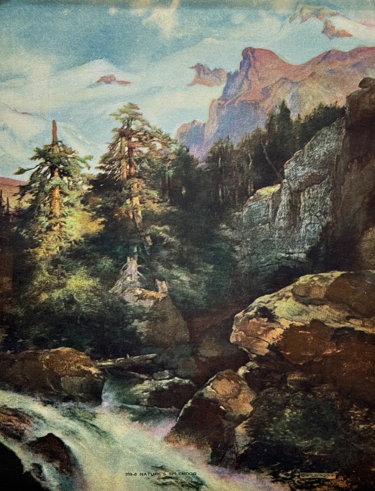 絵画 Mountain Landscape Sunset surrealistic and expressionist mountain landscape
