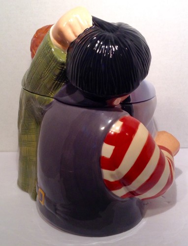The Three Stooges 1997 Clay Art Moe Larry Curly Cookie Jar #J460