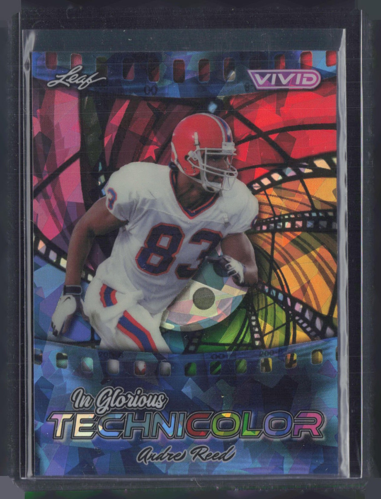 2025 Leaf Vivid In Glorious Technicolor Crystal Blue Andre Reed 1/1