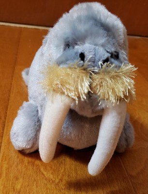 Ganz Walrus Plush Gray 9X6X5'' Webkin Polyester Fiber Plastic Pellets 3+ HM332