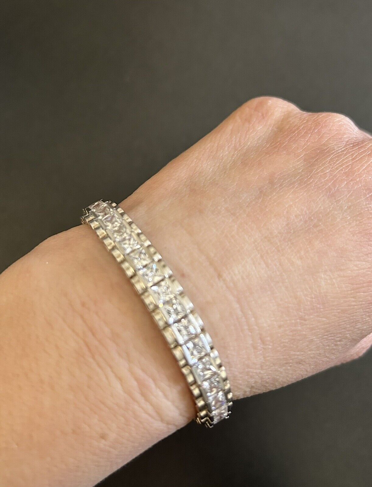 Vintage Singed 925 China R Tennis Bracelet, Cubic Zirconia Vintage Singed 925 China R Tennis Bracelet, Cubic Zirconia