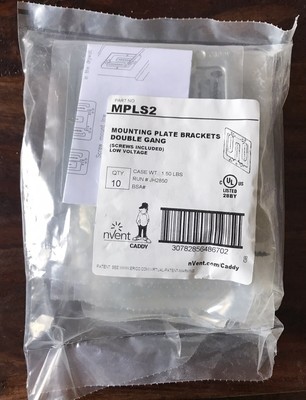 10 Pack Nvent Caddy MPLS2  Double Gang Mounting Plate Brackets Erico