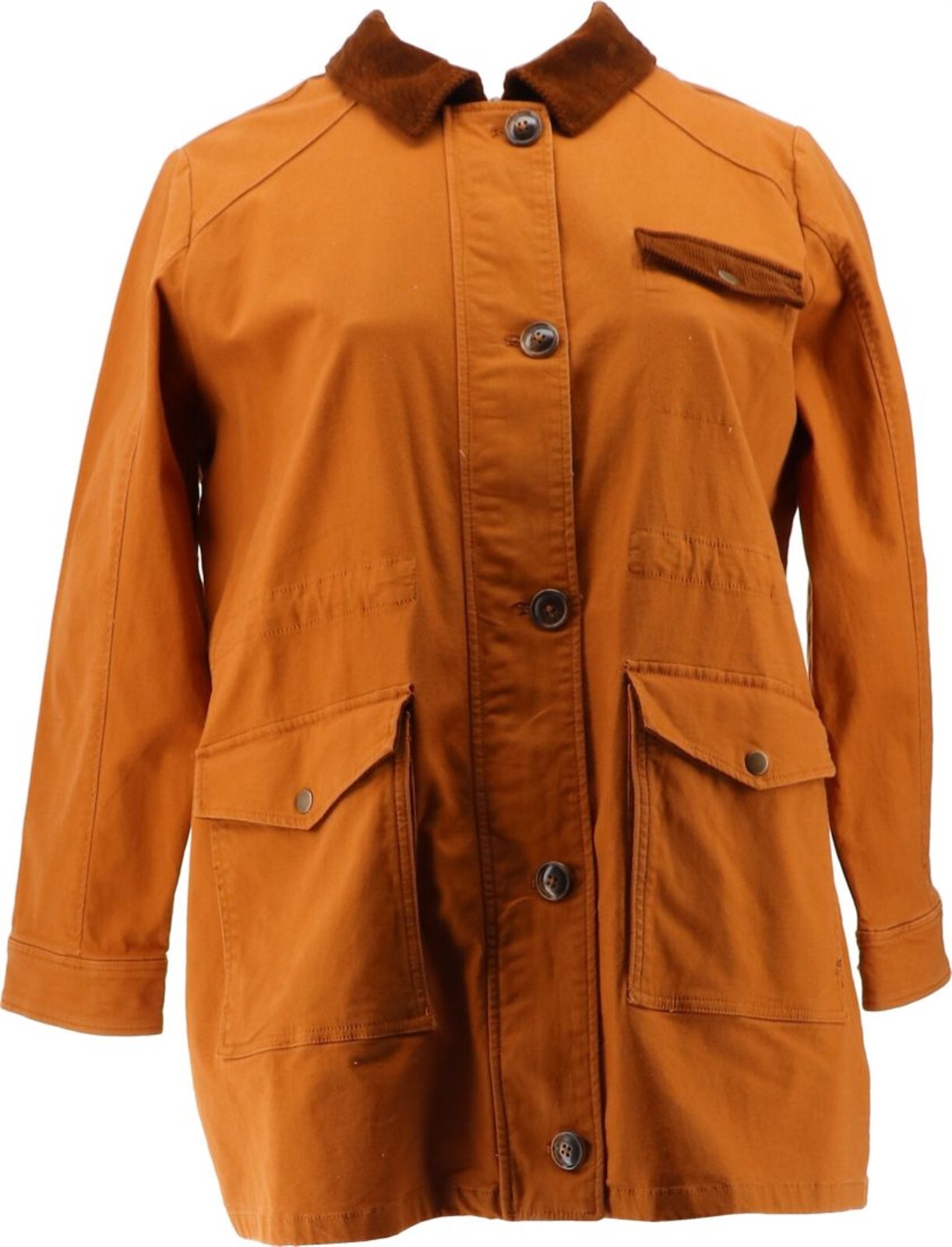 Joan Rivers Field Jacket Corduroy Trim Ginger 3X NWOT (257