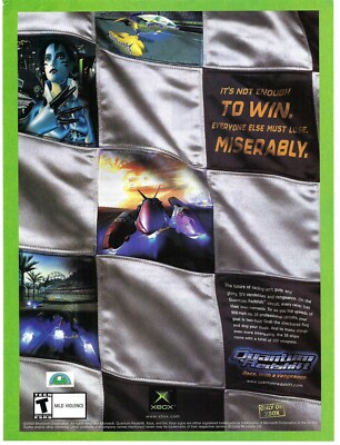 2002 Quantum Redshift Race with Vengeance Video Game Vintage Print Ad/Poster