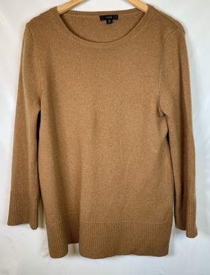 J.Crew Wool Recycled Cashmere Oversized Brown Crewneck Long Sleeve Sweater XS