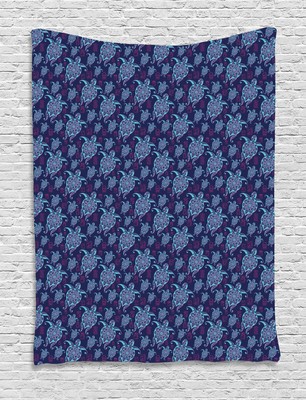 Cartoon Turtle Tapestry Wall Hanging Art Decoration for Room 2 Sizes Ambesonne