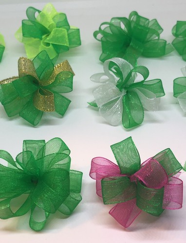 Dog Bows Pet Grooming Green St Patrick’s Day Top knot ear bows Collar Qty 12