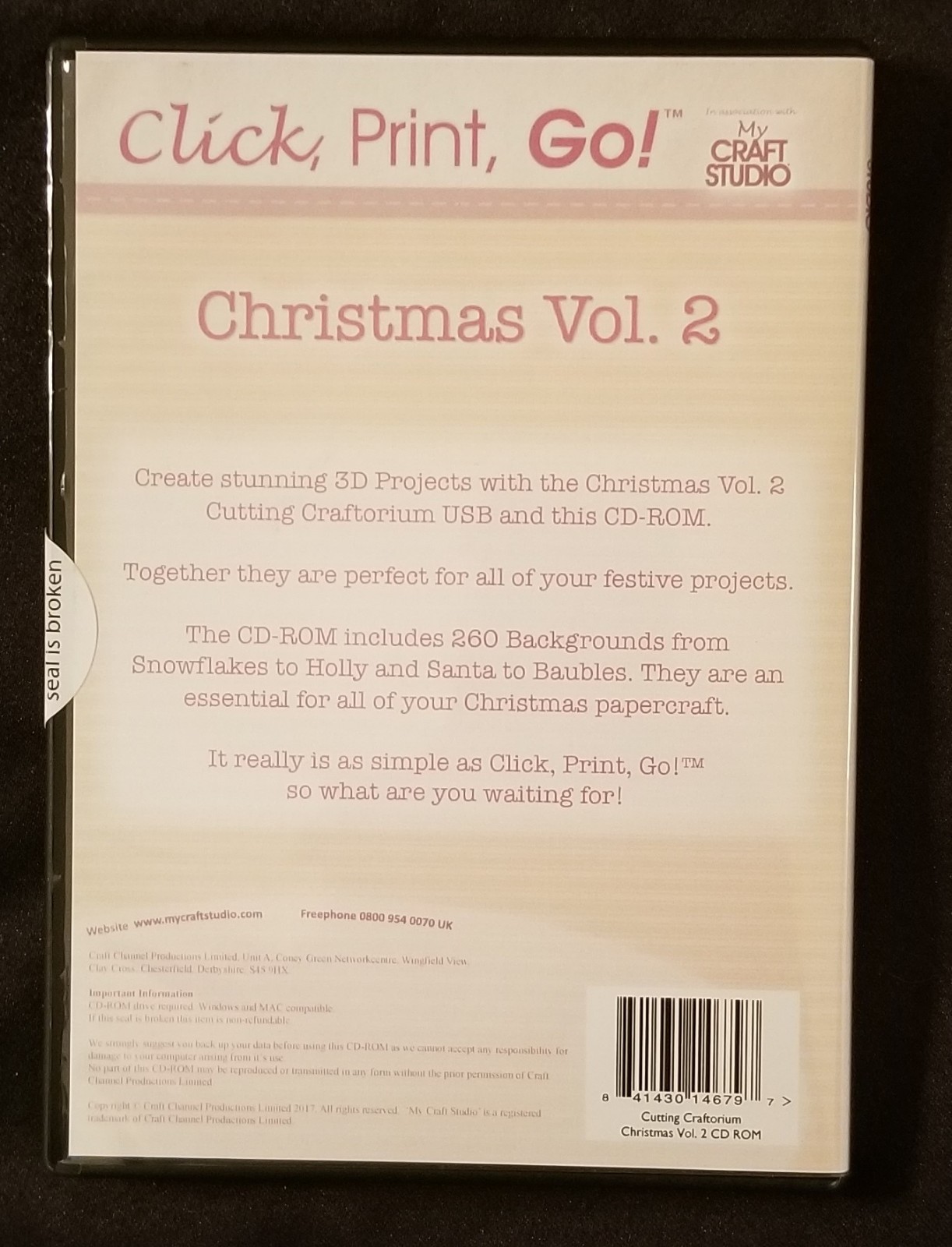 Cutting Craftorium Christmas Volume 2 USB and CD ROM Scan N Cut (New)