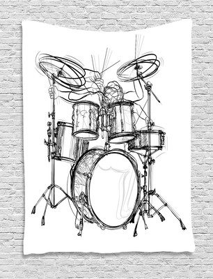 Rock Music Tapestry Wall Hanging Fabric Decorations for Room 2 Sizes Available