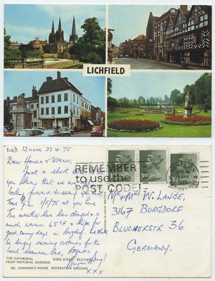 53673 - Lichfield - Ansichtskarte, gelaufen Nuneaton 24.4.1975 nach Burgdorf