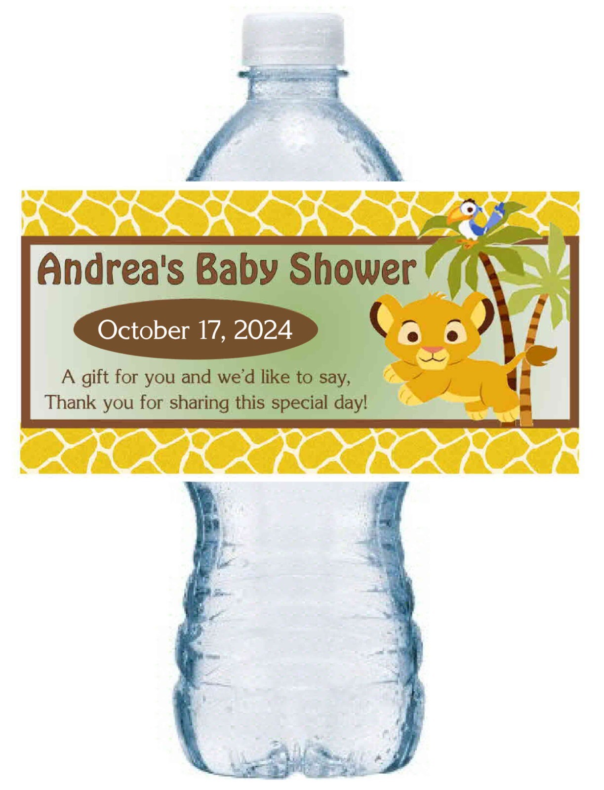 20 LION KING BABY SIMBA BABY SHOWER PARTY FAVORS ~ WATER BOTTLE LABELS