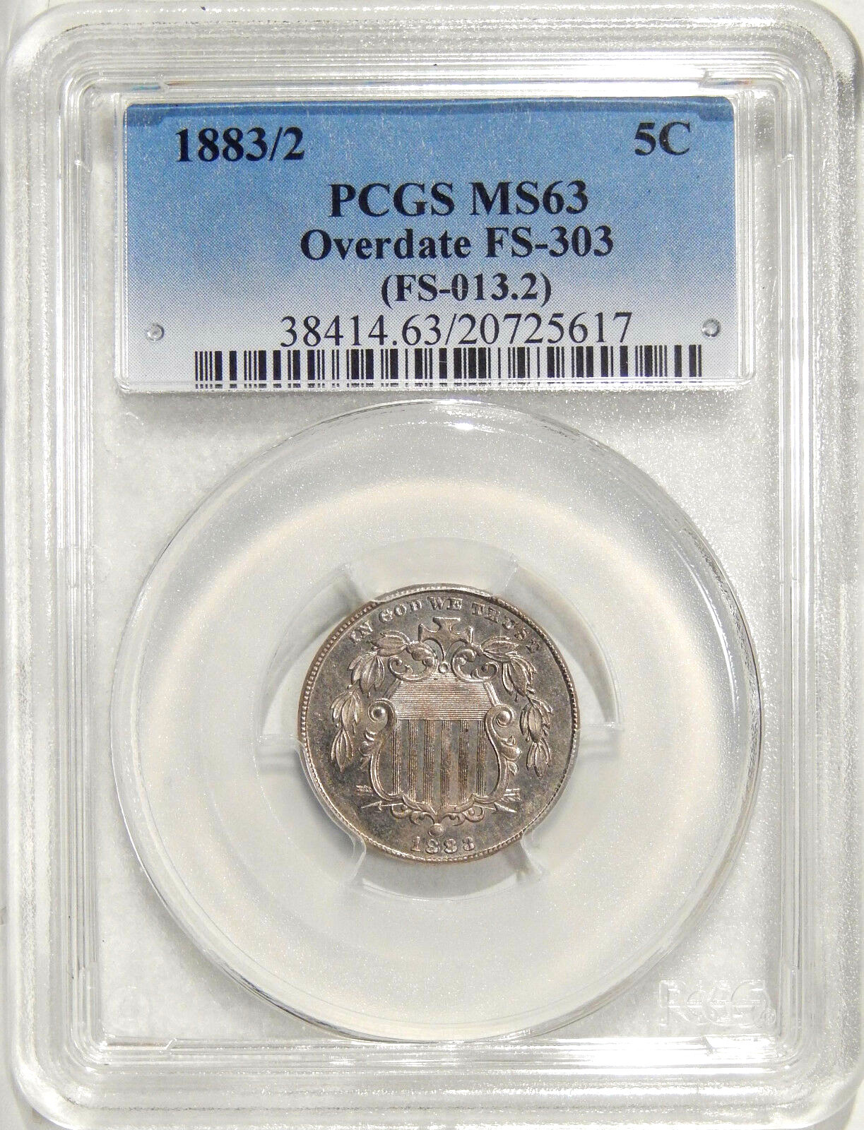 1883/2 5c PCGS & NGC 5 COIN OVERDATE VARIETY SET ~ FS-301, 302, 303, 304, 305