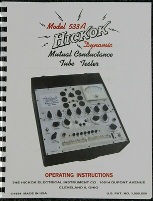 Hickok 533 Instruction Manual /& Tube Charts